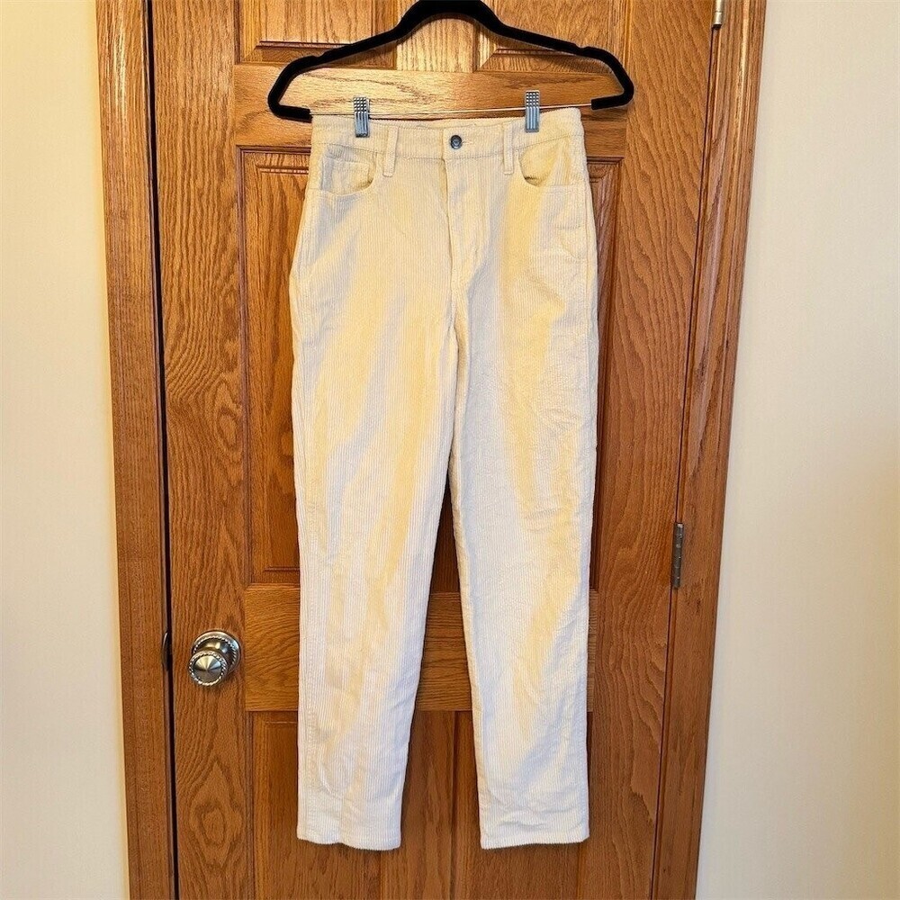 Hollister Ultra High-Rise Pants Womens Size 5 W27 Ivory Straight Leg